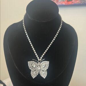 Elegant Silver Butterfly Pendant Necklace